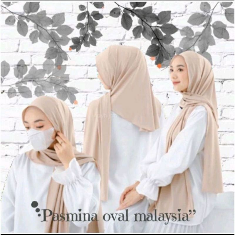 (PO) pashmina oval pashmina Malay bulat terbaru instan 2in1