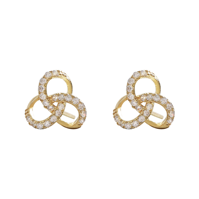 Anting Bulat spiral Geometris Berlian Kilat lady Korea