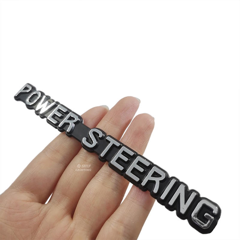 1pc Stiker Emblem Logo Power Steering Bahan ABS Untuk Dekorasi Mobil