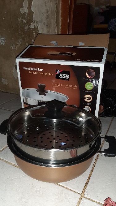 Panci Steamer/ Panci Pengukus Lubang Besar Kukus Stainless Steel 28cm Cooking Pot