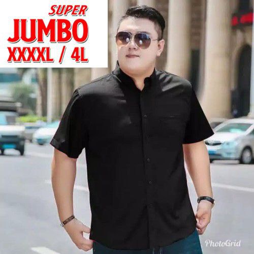 KEMEJA POLOS JUMBO LENGAN PENDEK XXL / XXXL