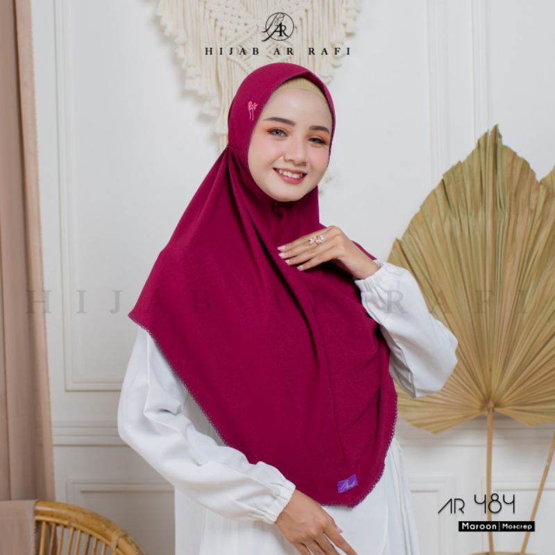 TERBARU ✅ AR 484 HIJAB INSTAN by HIJAB AR RAFI ORIGINAL || INAYAHHIJAB-Maroon