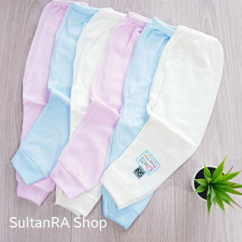 6 Pcs (1/2 Lusin) Celana Panjang Bayi Tipis SNI 0-4 Bulan COTTON TIPIS Happy Time Polos Baby Wear