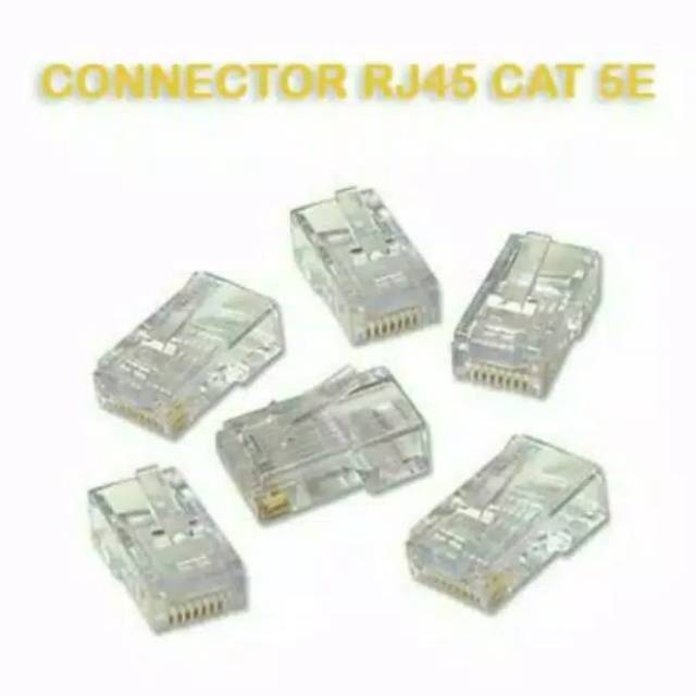 Konektor Rj45 Lan / Rj 45 isi 100 pcs untuk cat5e merk random