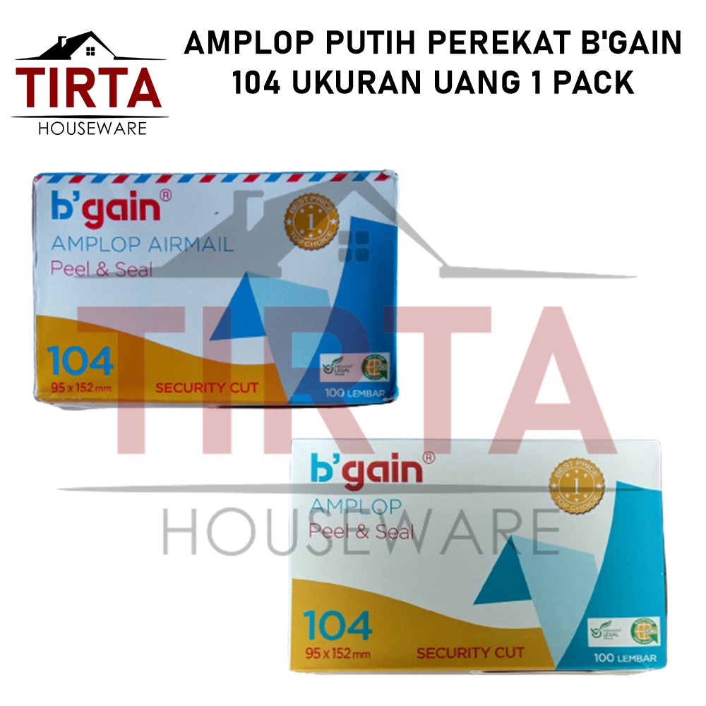 

AMPLOP PUTIH PEREKAT B’GAIN 104 UKURAN UANG 1 PACK