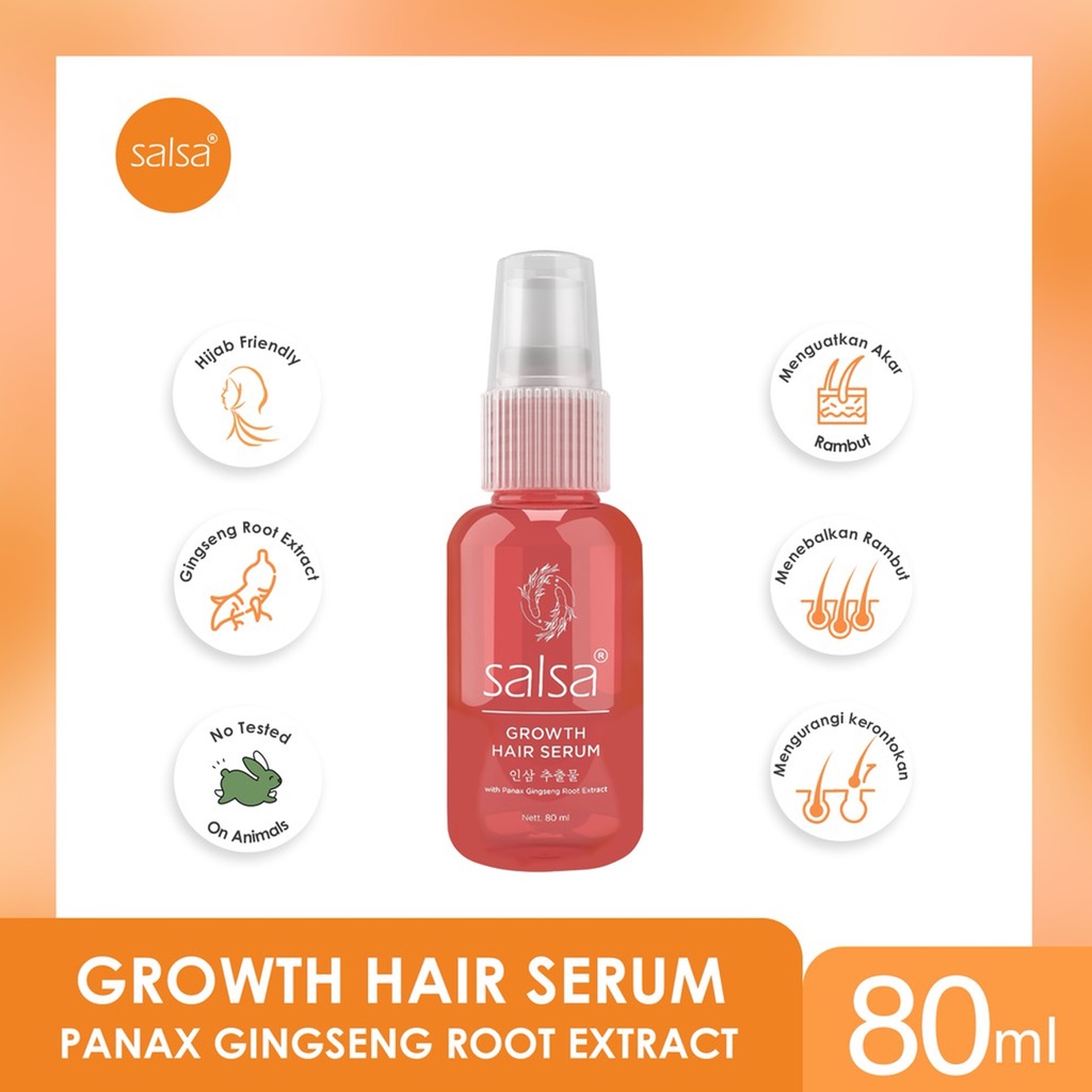 SALSA Hair Serum 80ml | Perawatan Rambut Keratin &amp; Growth Treatment | Serum Rambut &amp; Vitamin Rambut