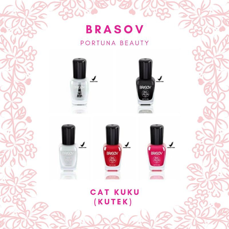 [SATUAN] BRASOV KUTEK WARNA ( CAT KUKU VARIAN PUTIH, HITAM, BENING, MERAH DAN GO MATTE)