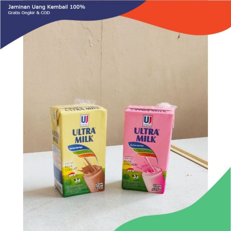 Ultra Milk Susu UHT 125ml Cokelat Stroberi