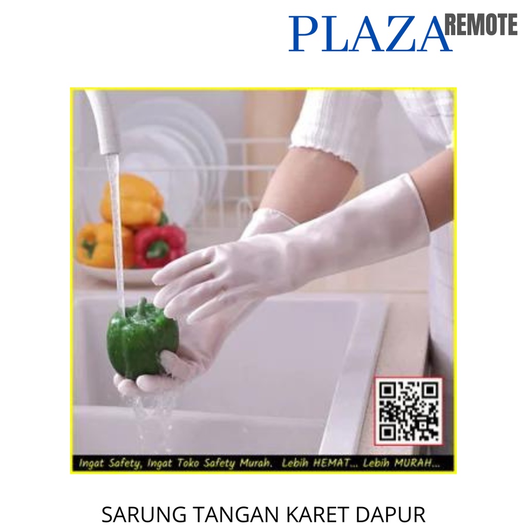 SARUNG TANGAN KARET LATEX PUTIH PERLENGKAPAN DAPUR PANJANG DAPAT DICUCI PUTIH