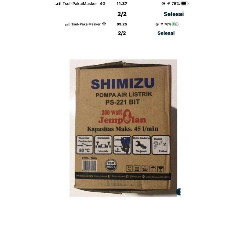 Pompa air shimizu ps 221 bit