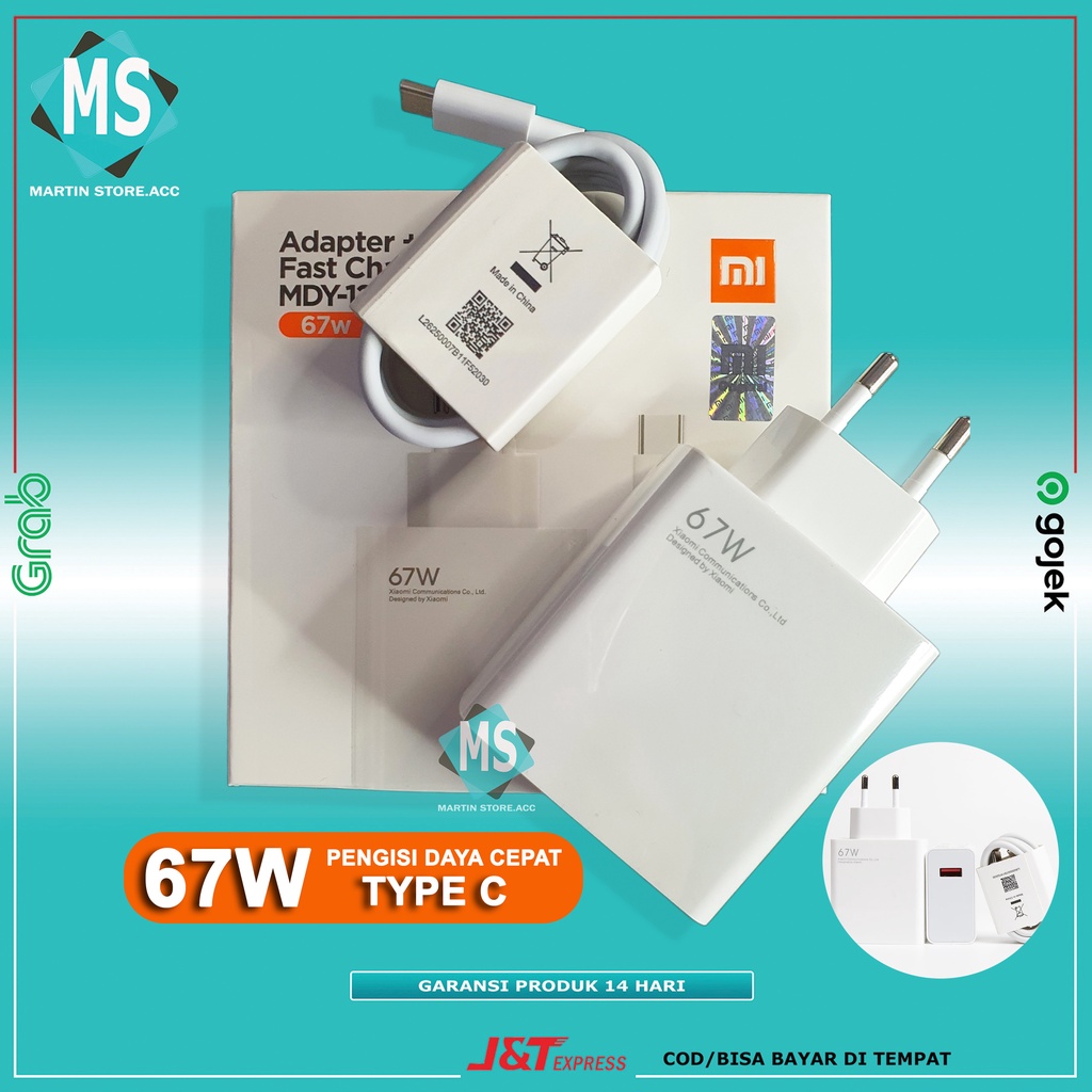 CHARGER XIAOMI FAST CHARGING TYPE C 33W-65W-67W FOR REDMI NOTE 7/ 8/ 8 PRO/ MI8/ MI9/ MI10 NEW