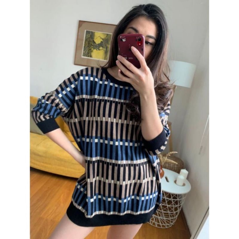 SYAKILA BLOUSE Piano OverSize Wanita Rajut Premium