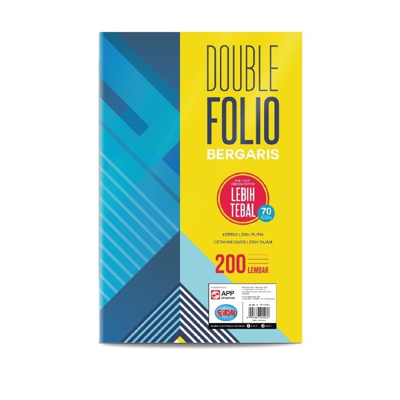 

Sidu Double Folio Bergaris / 200 Sheets (Sinar Dunia)