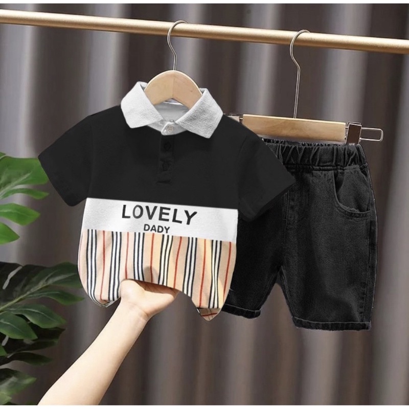 baju setelan anak anak laki laki dan perempuan loveely 1-5 tahun grosir