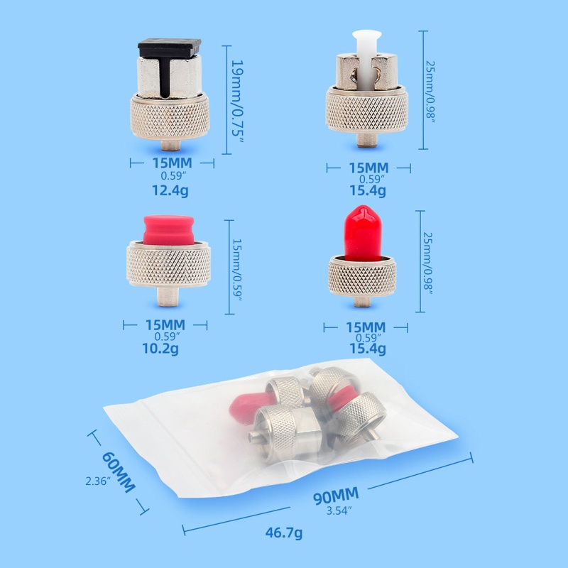 Kiss OTDR-Adapter Converter Kabel Fiber Optik FC / SC / ST / LC Bahan Metal