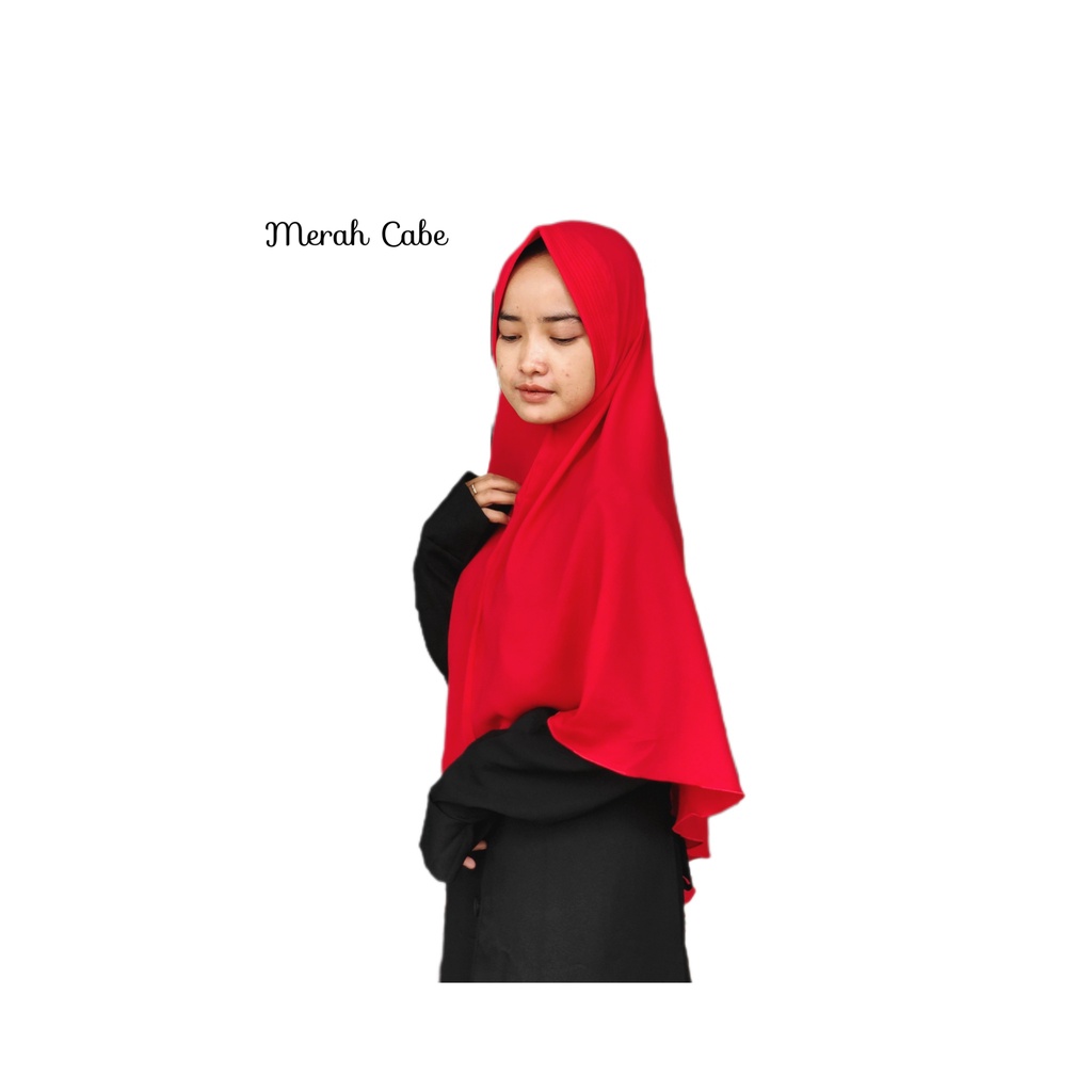 Khimar Jumbo hijab khimar jumbo per jilbab wolfis antem kerudung instant instan-jumbo merah cabe