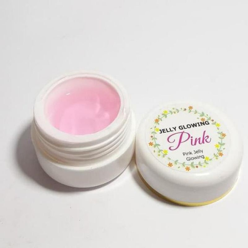 Jelly Glowing Pink Cream - Krim Pemutih Wajah - Krim Obati Jerawat, Bekas Jerawat dan Flek Hitam - Krim Wajah Glowing - Krim Mencerahkan Wajah