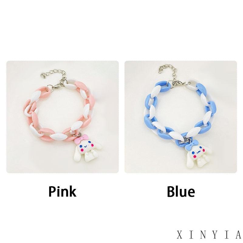 Xia.id Gelang Tangan Pasangan / Pria / Wanita Desain Kartun Telinga Anjing Besar Lucu Warna Pink / Biru