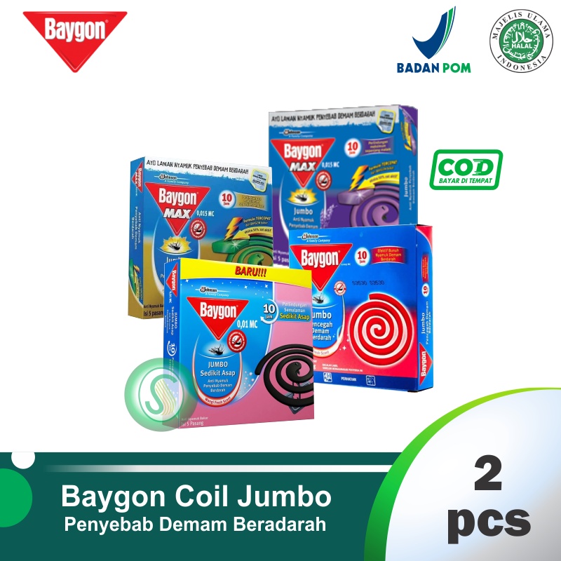 Baygon Coil Jumbo Max Obat Nyamuk Bakar 2 pcs
