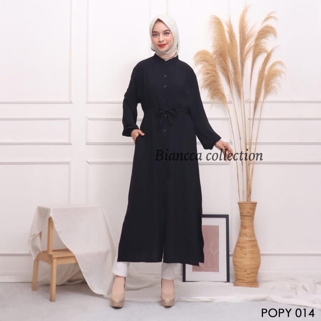 POPPY LONG TUNIK POLOS CRINKLE TUNIK POLOS KANCING BUSUI BUMIL