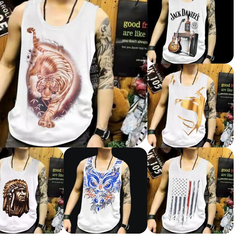 ✫ Kaosku_Keren / Kaos Dalam Disto Pria / Lekbong / Lekton Putih Campur ✼