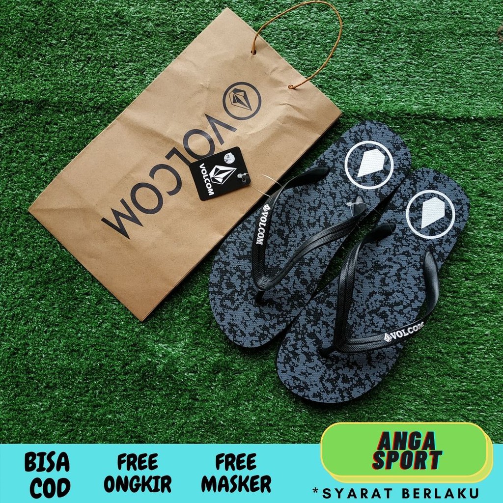 SANDAL PRIA VOLCOM /  SANDAL BRANDED COWOK / SENDAL SANTAI / SANDAL DISTRO ABG / SENDAL SURFING