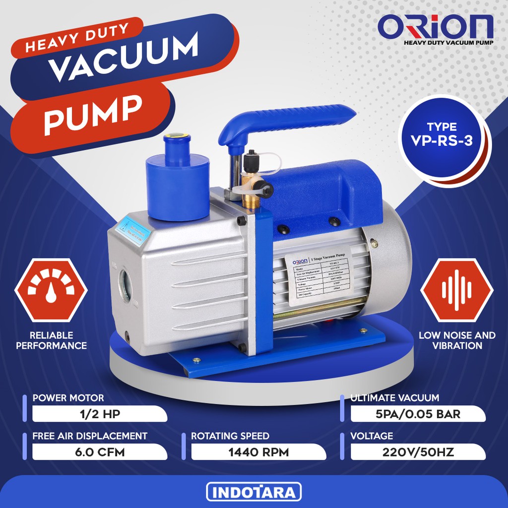 Vacuum Pump AC Mesin Pompa Vacuum AC 1/2 HP Orion VP RS 3