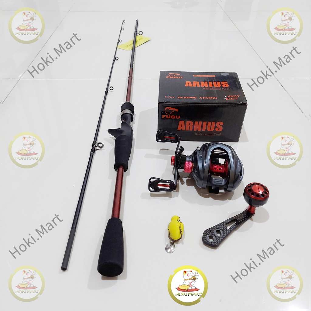 joran set seahawk + arnius double handle ( bait casting / bc ) free soft frog