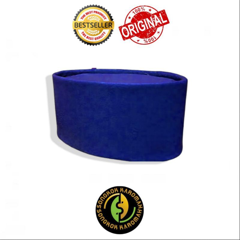Songkok Betawi Biru Polos/ Peci Betawi Biru Polos/ Kopyah Betawi Biru Polos