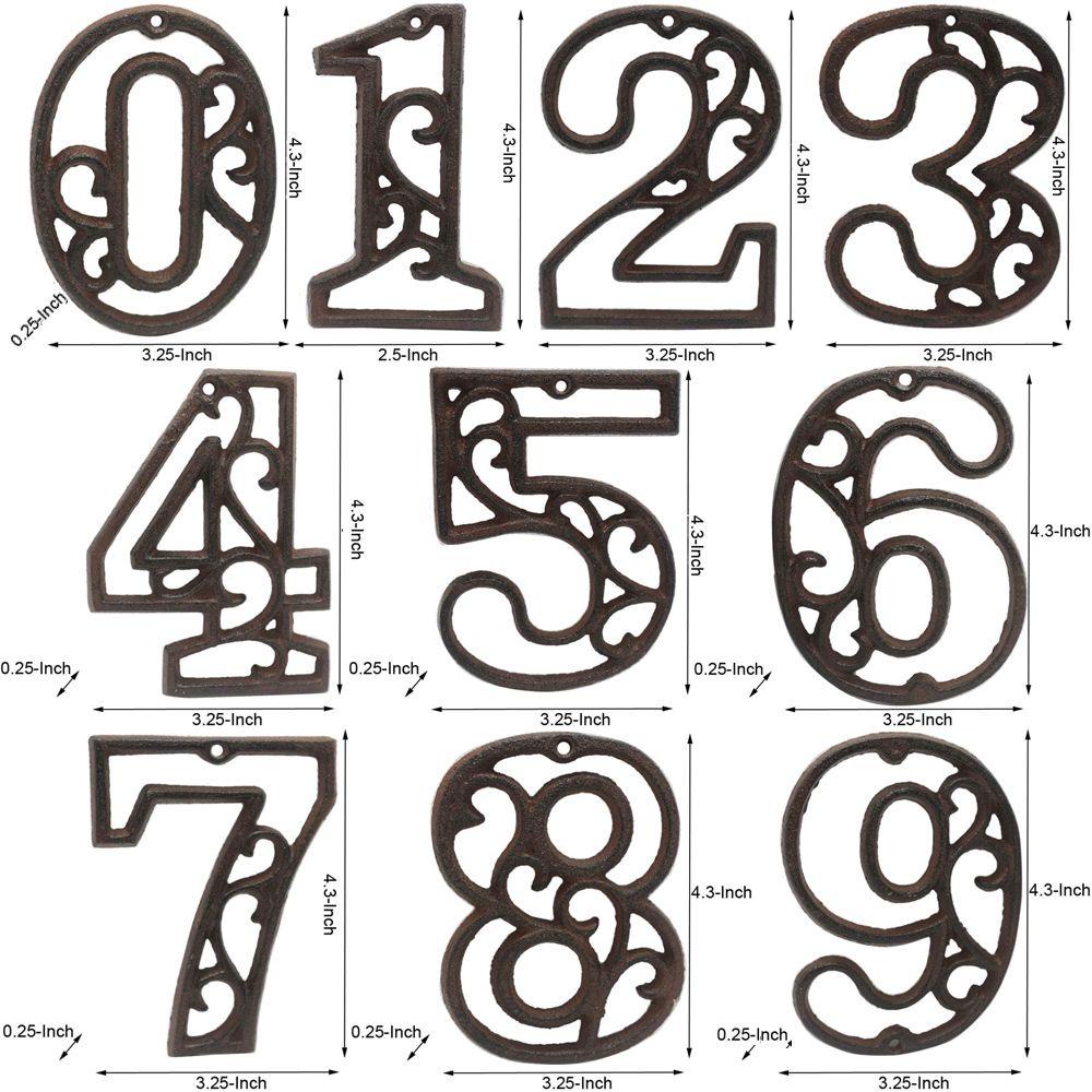 R-flower Iron Cast Numbers 4.5 &quot;/ 115mm Wall Decor Alat Peraga Tembak Angka Besi Tempa Gaya Industri