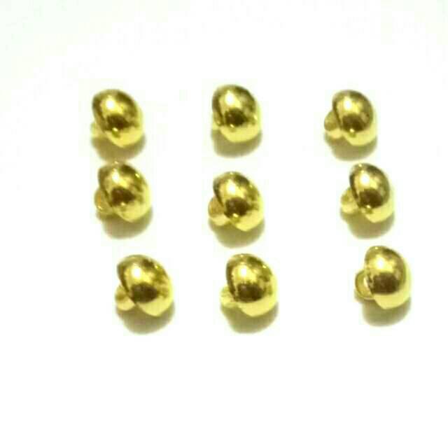 100 PCS Diameter 11 mm Kancing Jamur Emas Timbul Kancing Baju Gold