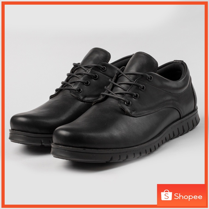 Sepatu Formal Casual Kulit Formal Kerja Kantor Sepatu Pantofel Pantopel Pria Cowok Oxford - Clovis Black