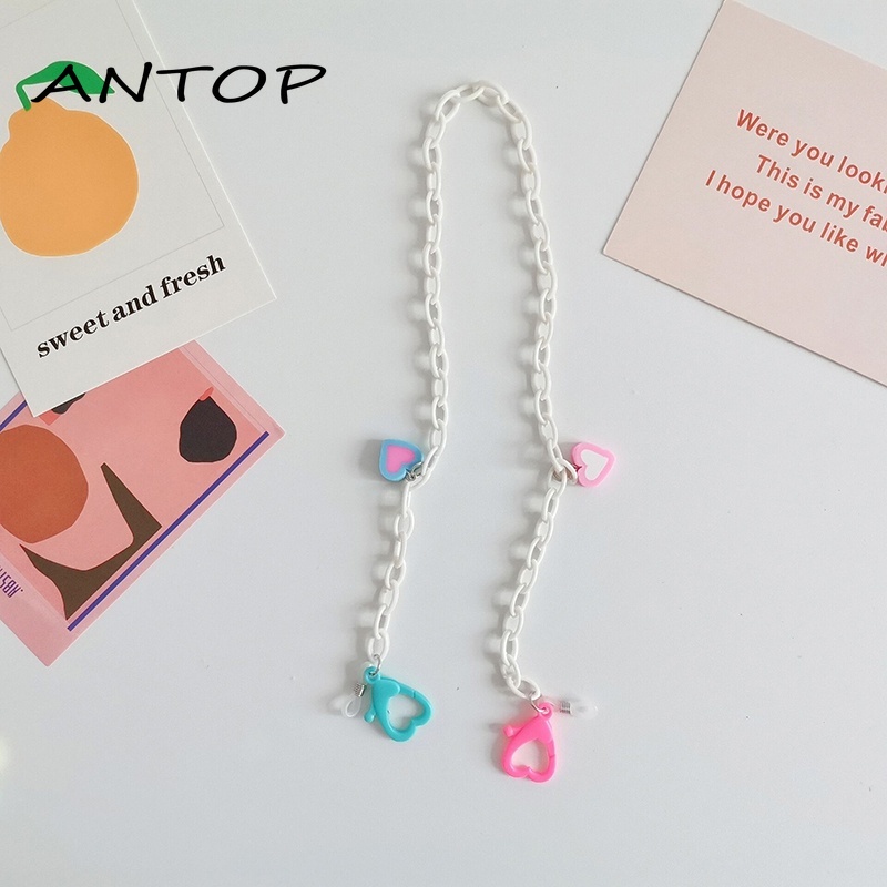 Fashion Acrylic Heart Mask Lanyard Chain Lanyard Anti-Lost Face Mask Kalung Kacamata Rantai Aksesoris ANTOP