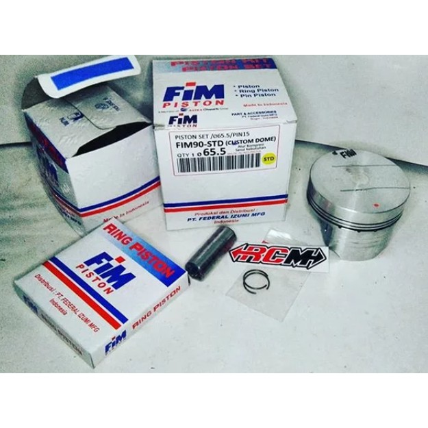 SEKER SEHER KIT SET Piston Kit Fim 65.5 PIN PEN 15 Custom Dome Fim90 Modifikasi ORI ORIGINAL FIM