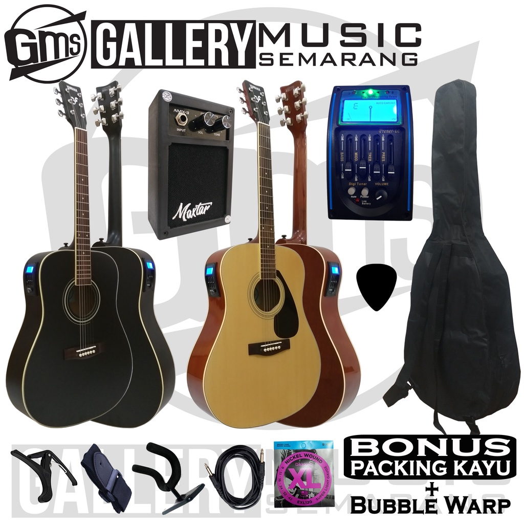 Gitar Akustik Elektrik F310 Equalizer Tuner LC Prener Custom Paket Super Komplit