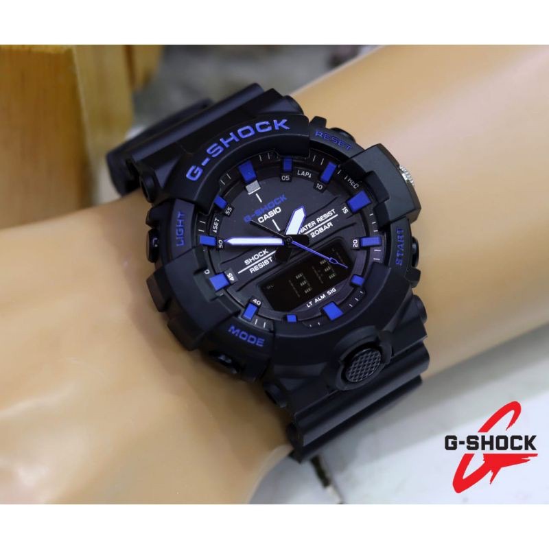 TERLARIS !!!! GSHOCK CASIO GA 800 DUAL TIME 2JARUM JAM TANGAN PRIA SPORT ANTI AIR FREE BOX