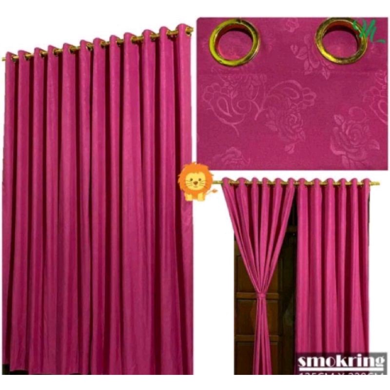 Gorden Smokering/ukuran 130 x 220cm /Gorden polos /Gorden cantik
