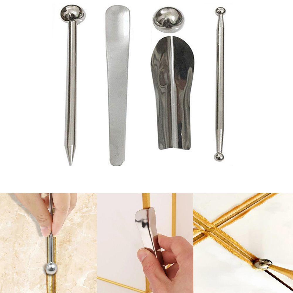 TOP Beauty Seam Hand Tools Sudut Siku Scraper Steel Pressed Ball Stick Tile Slotter