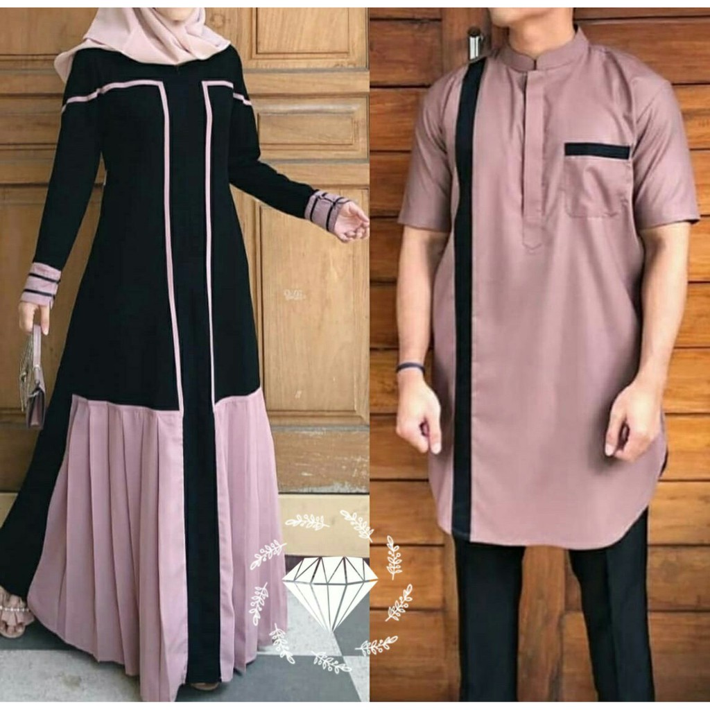 COUPLE KATAKITA | BAJU KOKO | GAMIS KATARINA ( BAJU KOKO DAN GAMIS DAPAT DI BELI TERPISAH )