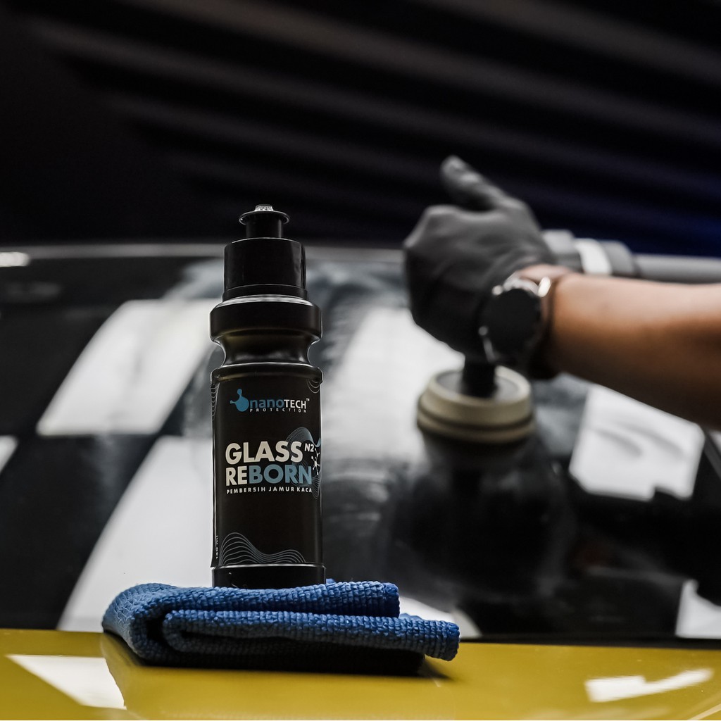 GLASS REBORN - Obat Jamur Kaca Mobil - nanoTECH PROTECTION - Pembersih Jamur Kaca Mobil Eropa Jepang Built Up Spion - Penghilang Jamur Kaca - Glass Polish - Glass Compound - Glass Scrub - Glass Renew