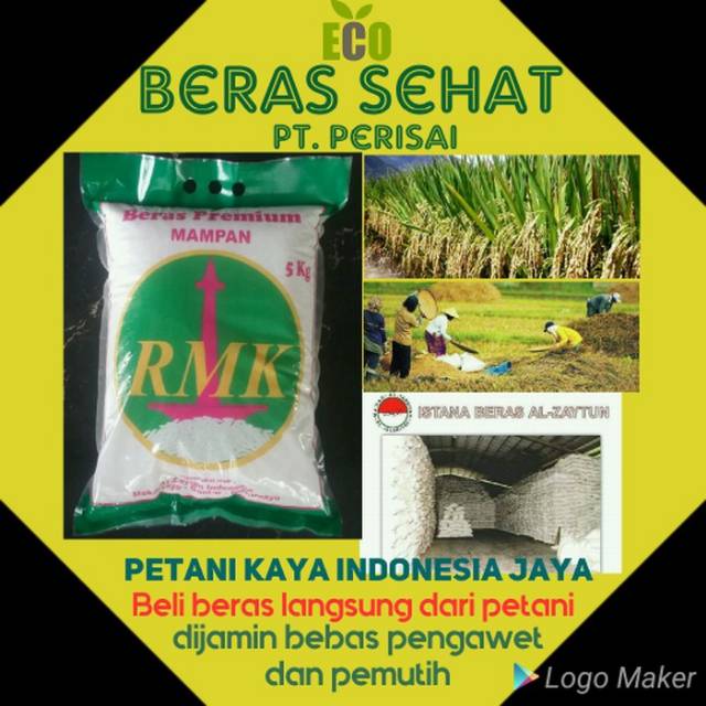 

Beras Premium Mampan RMK Beras Sehat tanpa pengawet pewarna dan pewangi