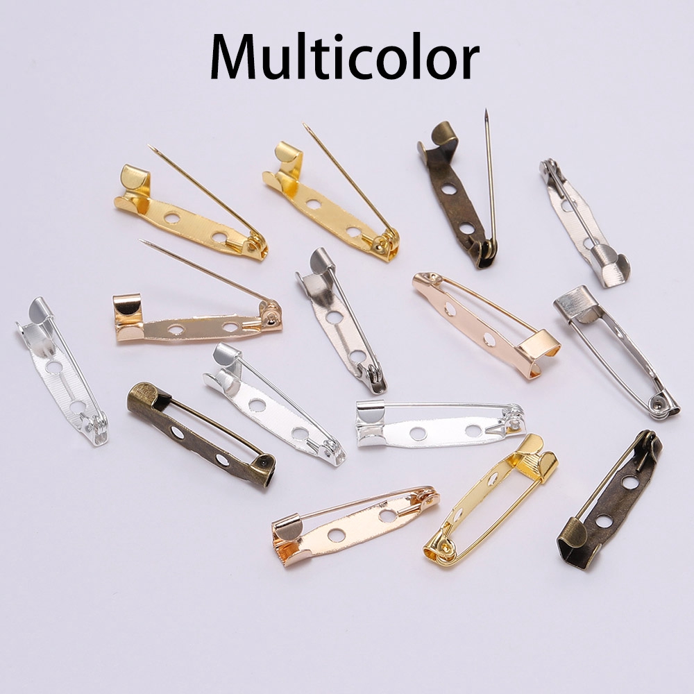 50pcs / Lot Pin Bros Kosong 15 20 25 30 35mm Warna Silver Untuk Membuat Perhiasan Diy-Multi