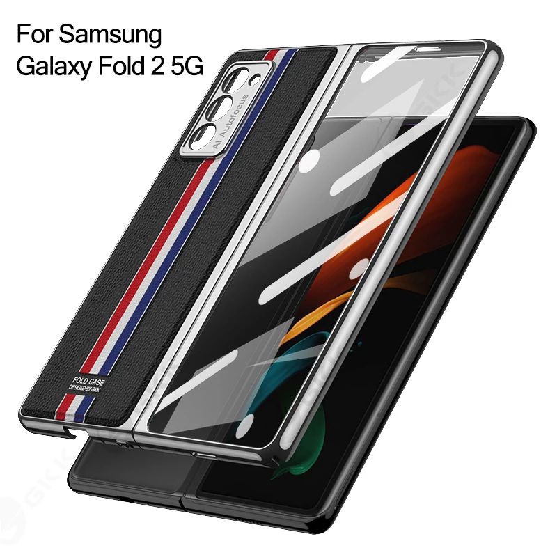 Hard Case Samsung Galaxy Z Fold 2 Fold2 Original GKK Leather Glass Cover Full Body Protector Casing