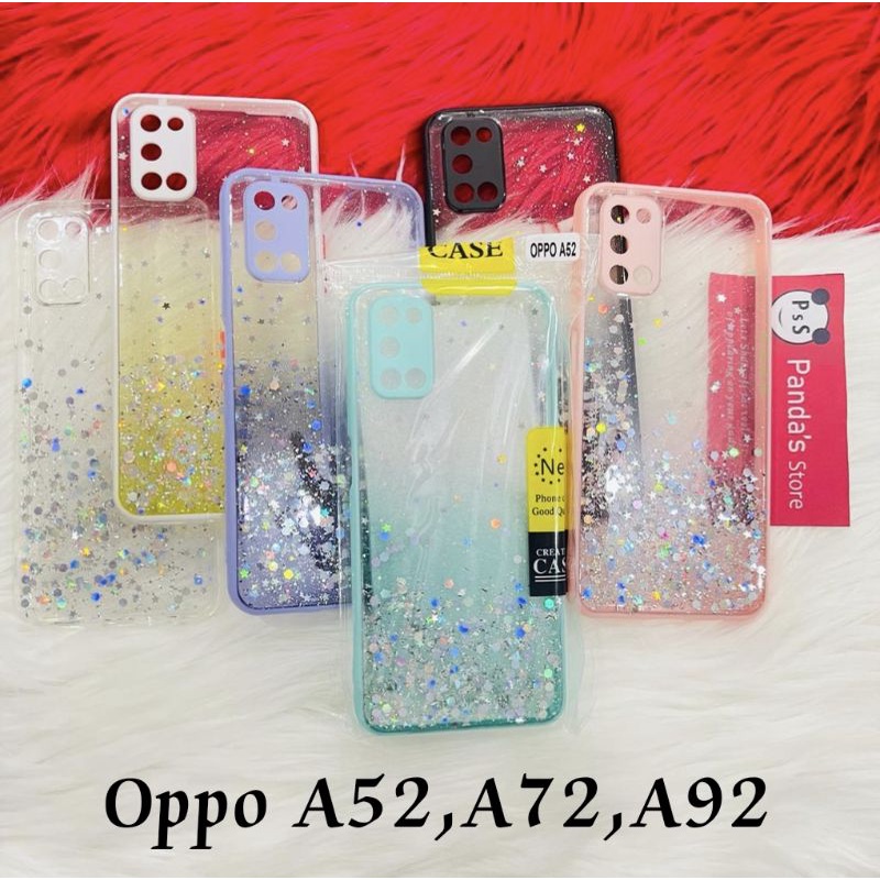 Glitter Case Oppo A52 , A72 , A92 Funny Color Dengan Pelindung Kamera (PsS)