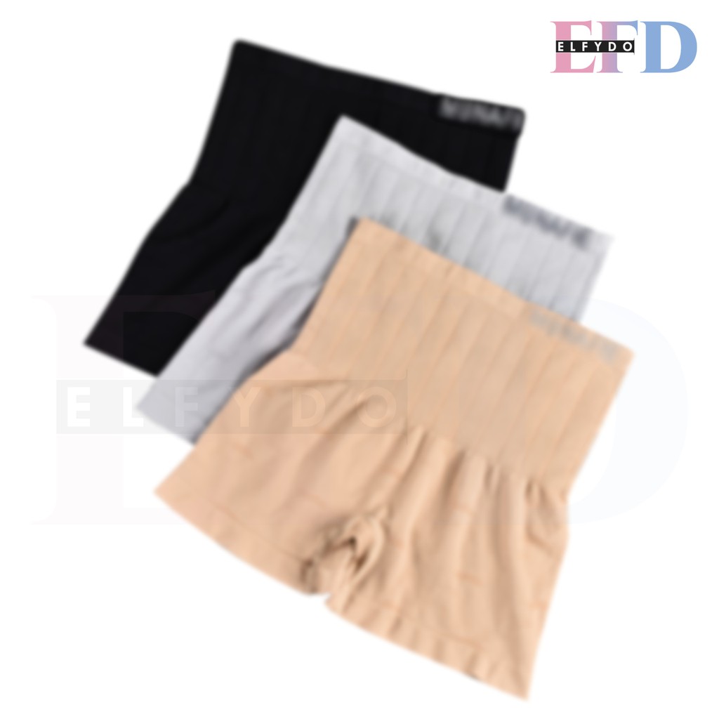 ELFYDO W010 High Waist Boxer Celana Korset Pengecil Perut Bentuk Petak Celana Dalam Wanita