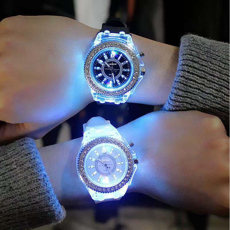 Rowling (Jam-37) Jam Tangan Geneva Jam Tangan Wanita Diamond Rhinestone LED Quartz Women Watch/Jam Tangan LED Import