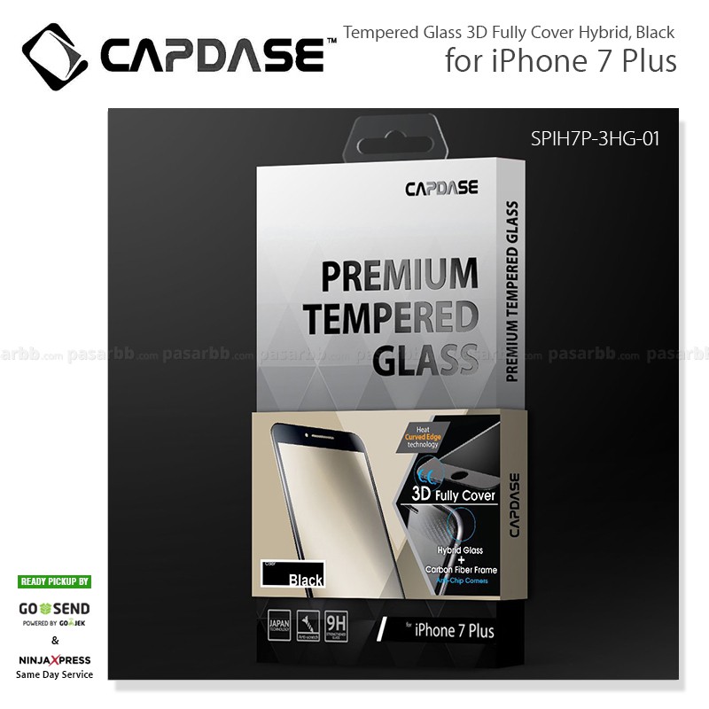 Capdase Premium Tempered Glass 3D Full Cover 0.2mm Hybrid for iPhone 7 / 7 Plus