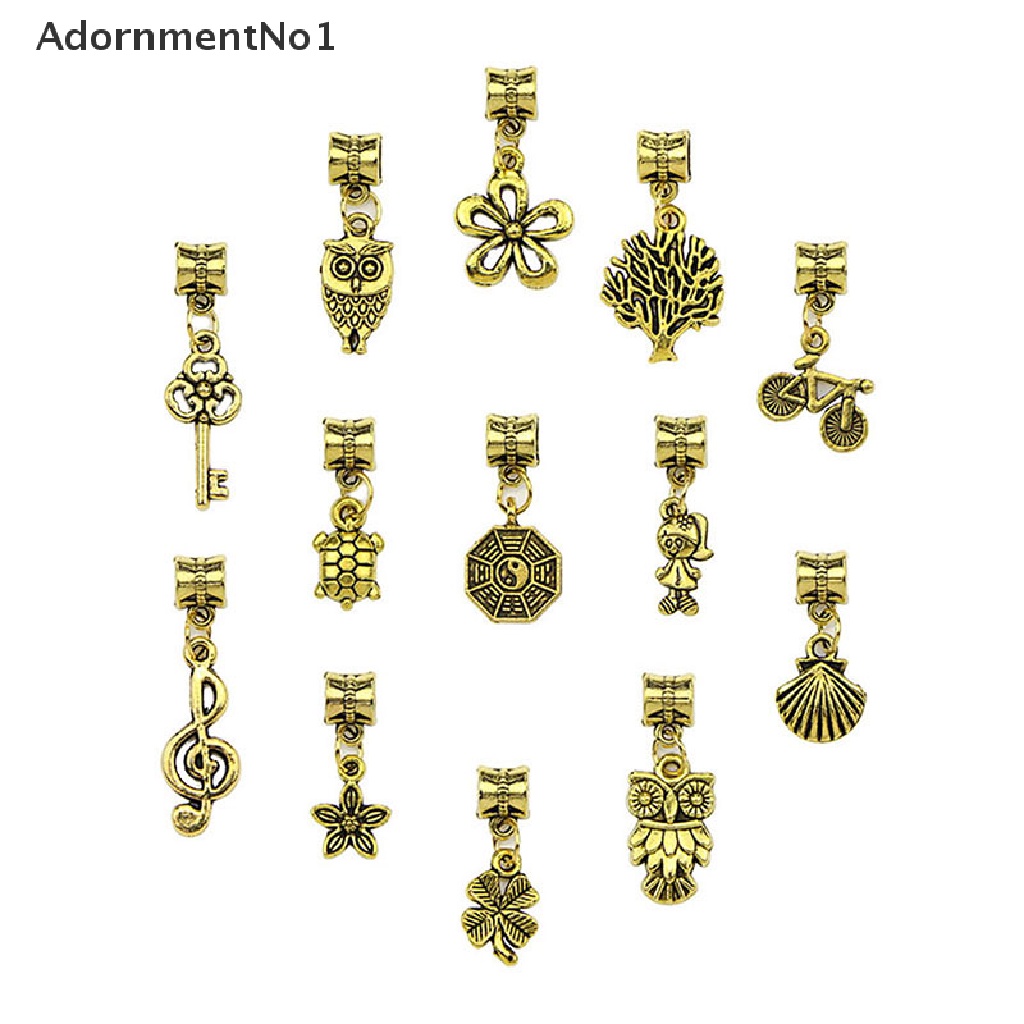 (AdornmentNo1) 40pcs / Lot Liontin Gaya Vintage Bentuk Campur Warna Gold Untuk DIY Perhiasan