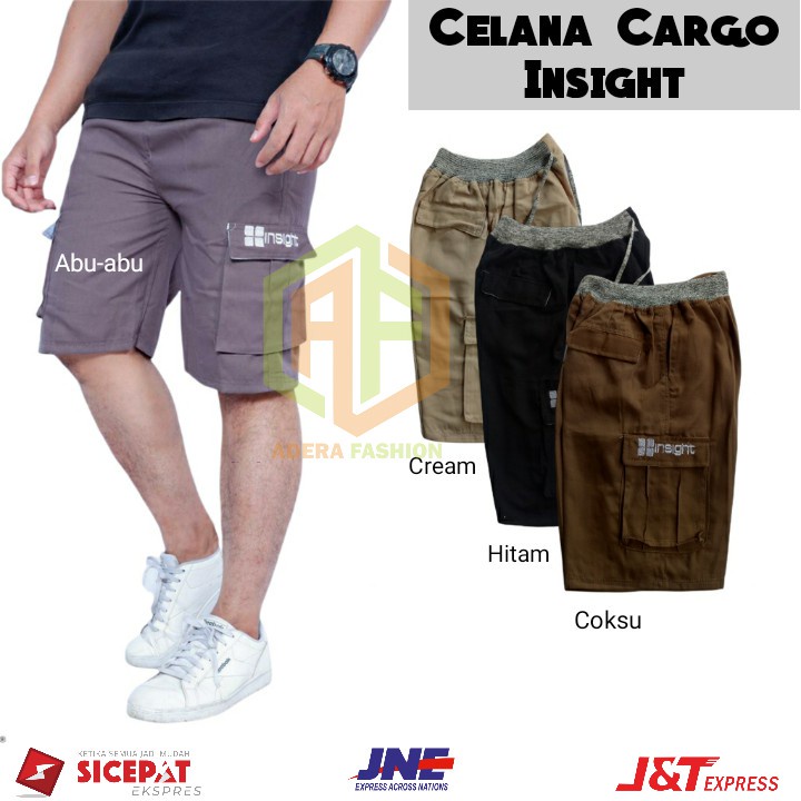 (PROMO 100 RIBU DAPAT 4 CELANA RIP CARGO) - Celana Chinos Cargo Pendek Celana Rip Pria Pinggang Kare
