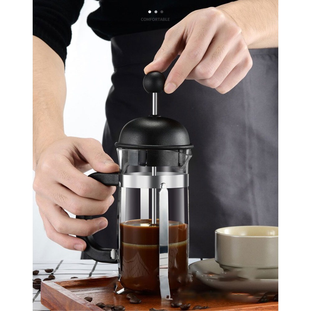 Hoodakang French Press Coffee Maker Pot 350 ml - Black Kopi press penyaring Filter